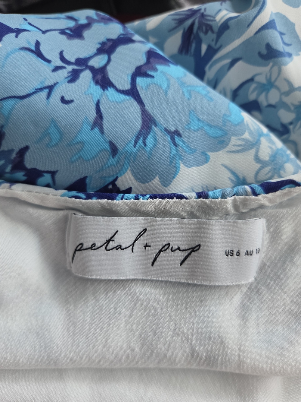 Petal & Pup Yelena Blue and White Floral Slip Midi Dress - Picture 12 of 12